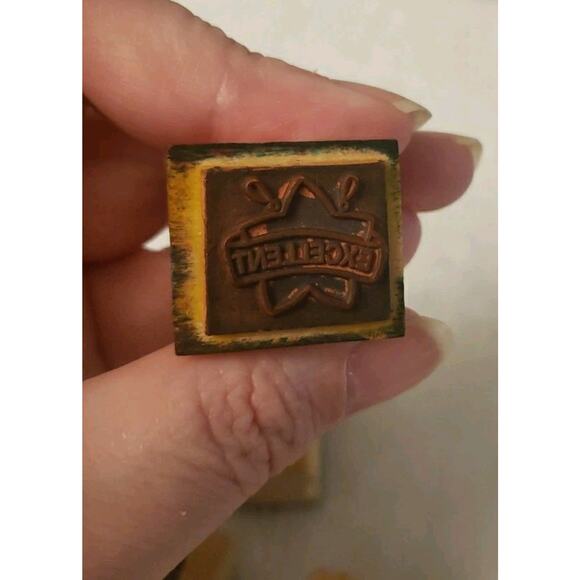 Noteworthy RUBBER STAMPS Lot of 4 Teacher Classroom Rubber Stamps Wood Mounted - Picture 9 of 9